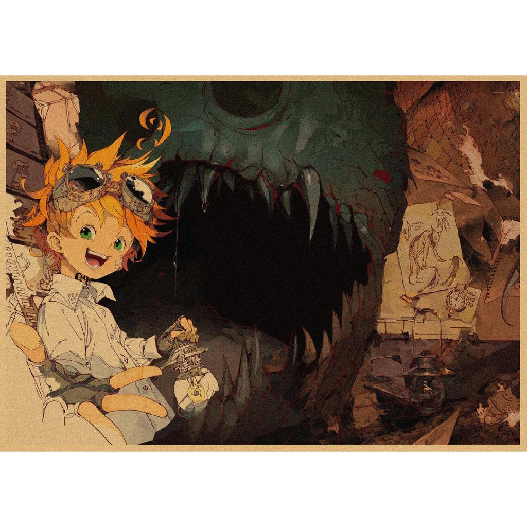 The Promised Neverland Anime Retro Kraft Paper Poster - Decorative Wall Art