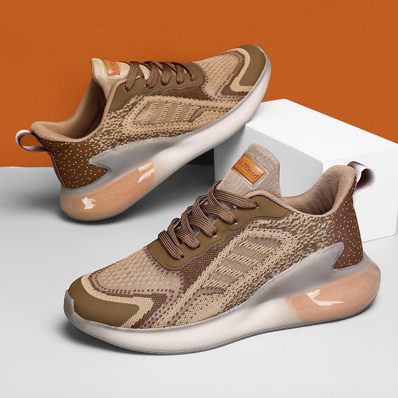 

Men s Breathable Flyknit Mesh Running Shoes - Trendy Korean Style for Fall 42 хакі