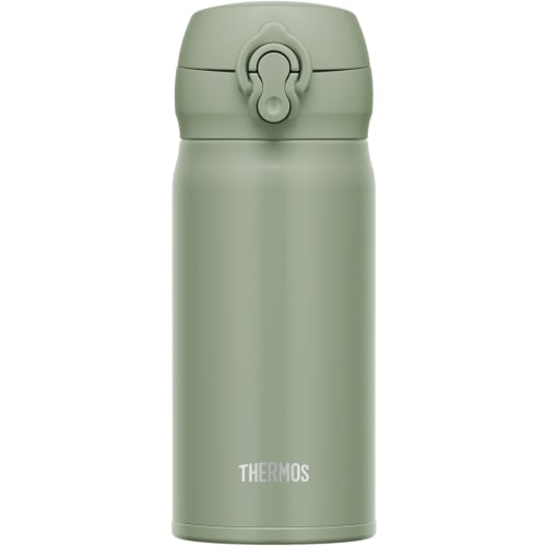 Thermos Vacuum Insulated Portable Mug, 350ml, Smoked Khaki, Removable Spout for Easy Cleaning, Lightweight, One-Touch Opening, Stainless Steel Bottle,