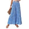 Women's Color-matched Drawstring Floral Print High-waisted Wide-leg Pants for Spring and Summer, Casual and Loose-fitting Long Pants