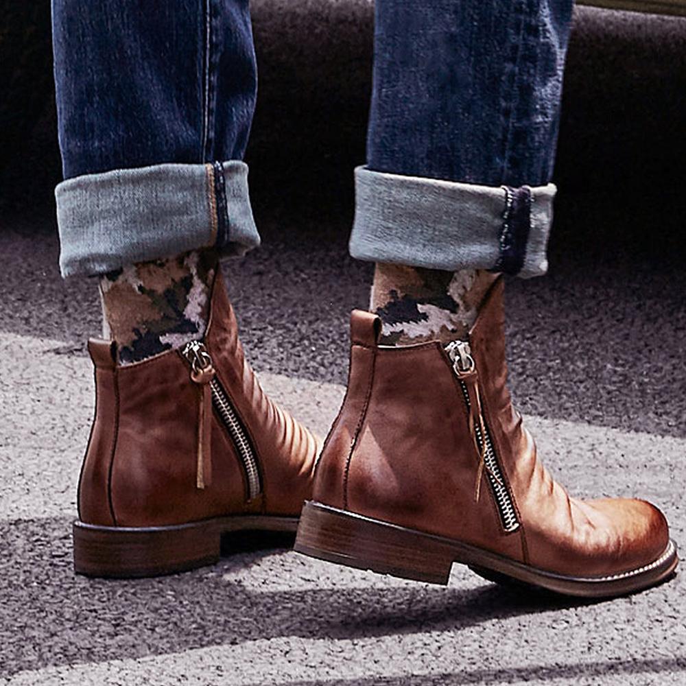Cremallera de borla para hombre Chelsea Chelsea Botines Invierno cálido  tacón plano slip on zapatos botas de tobillo comprar a buen precio —  entrega gratuita, reseñas reales con fotos — Joom