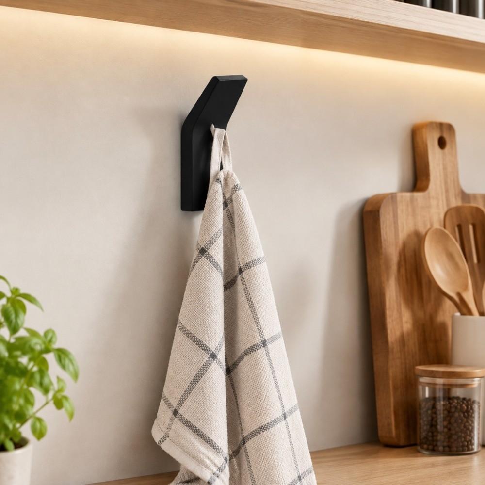 6 Pcs Drill-Free Adhesive Towel Hooks Self-Adhesive Door Hooks Durable Towel Rack Hooks