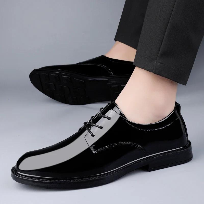 Fashion Bright Surface Oxford Shoes Man Casual Lightweight Luxury Brand Summer Loafers Genuine Leather Moccasins Comfy Dress Mens Shoes