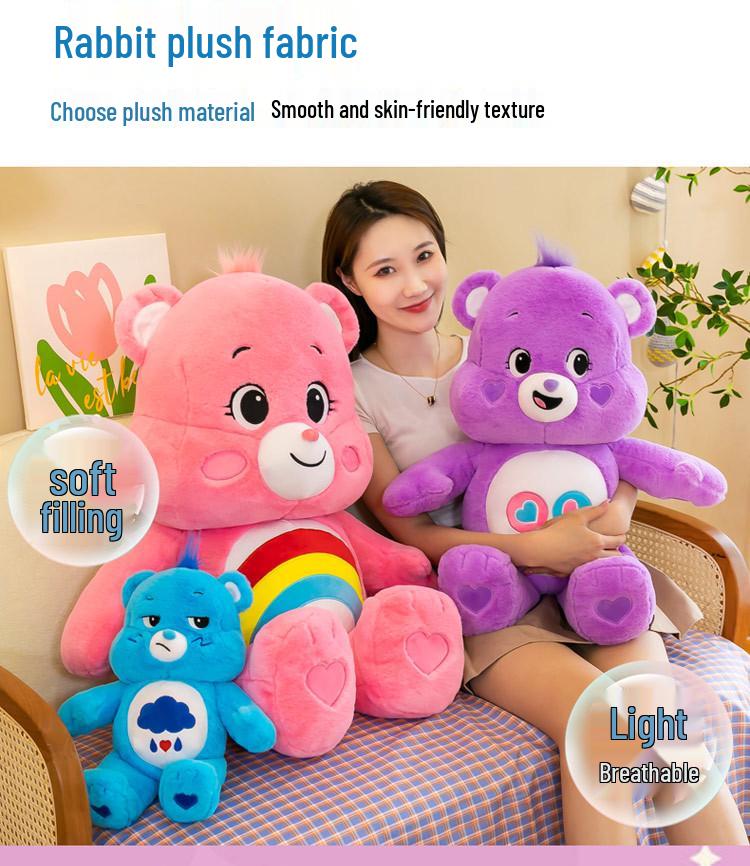 Creative Rainbow & Angry Bear Plush Toy - Cartoon Doll, Perfect Children's Birthday Gift