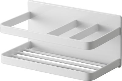 Yamazaki Jitsugyo Magnetic Sponge & Bottle Rack White Approx. W16.5 X D8.5 X H8cm Tower Sponge Holder Sponge Rack Floating Storage 3337