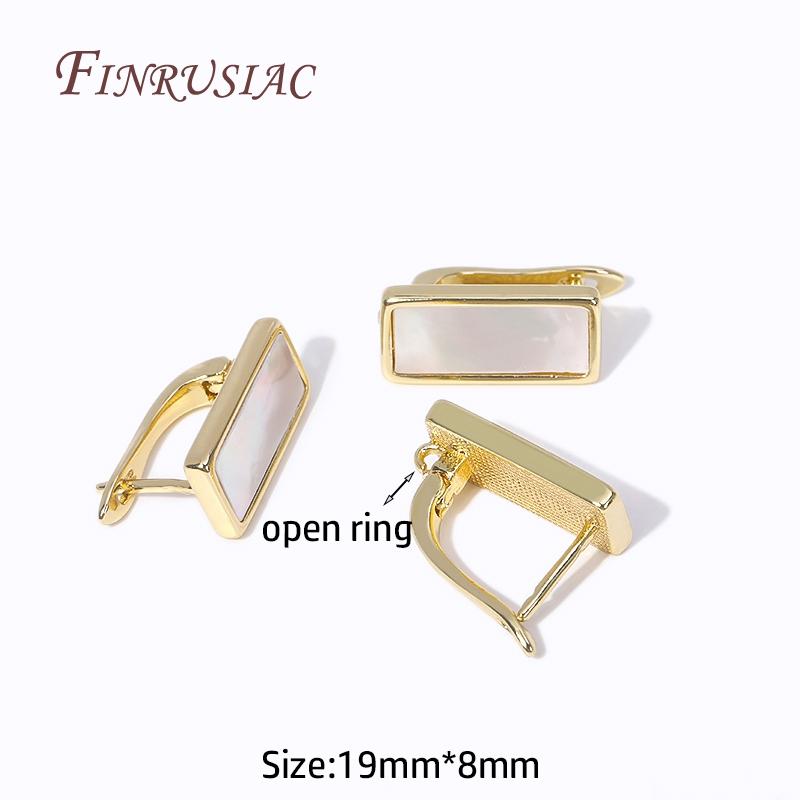 

18K Gold Plated Natural Shell Earrings Clasps Hooks Earwires Fasteners Accessories DIY Jewelry Making Earring Multi Styles 1 pair