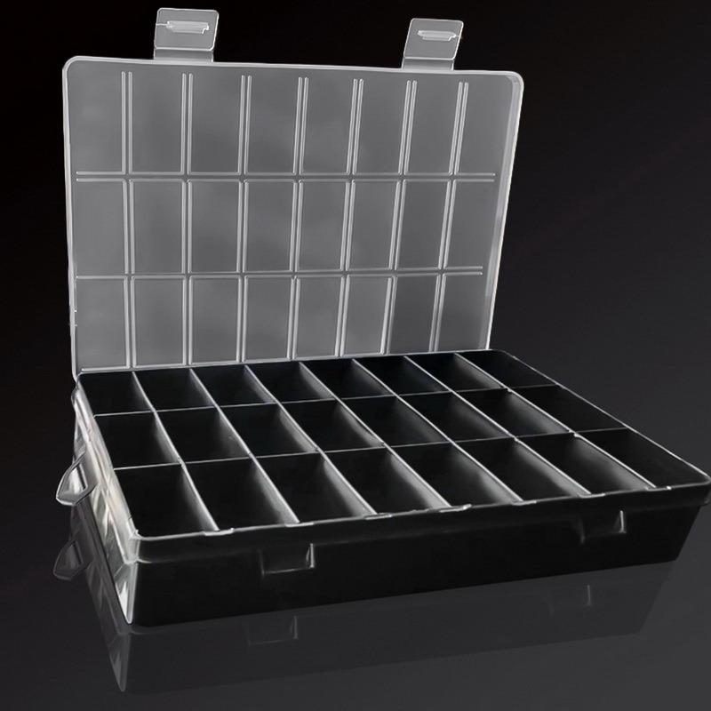 24 Slots Plastic Storage Jewelry Box Compartment Adjustable Container For Bead Earring Box For Jewelry Rectangle Box 13.5x19.5cm