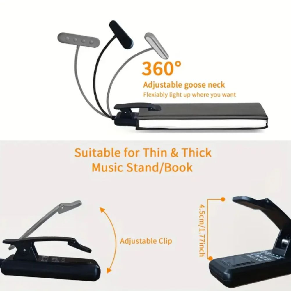 Rechargeable USB Rechargeable Reading Lamp Flexible Design 3 Colors Reading Light Easy Clip 14 LEDs Book Lamp Night Reading