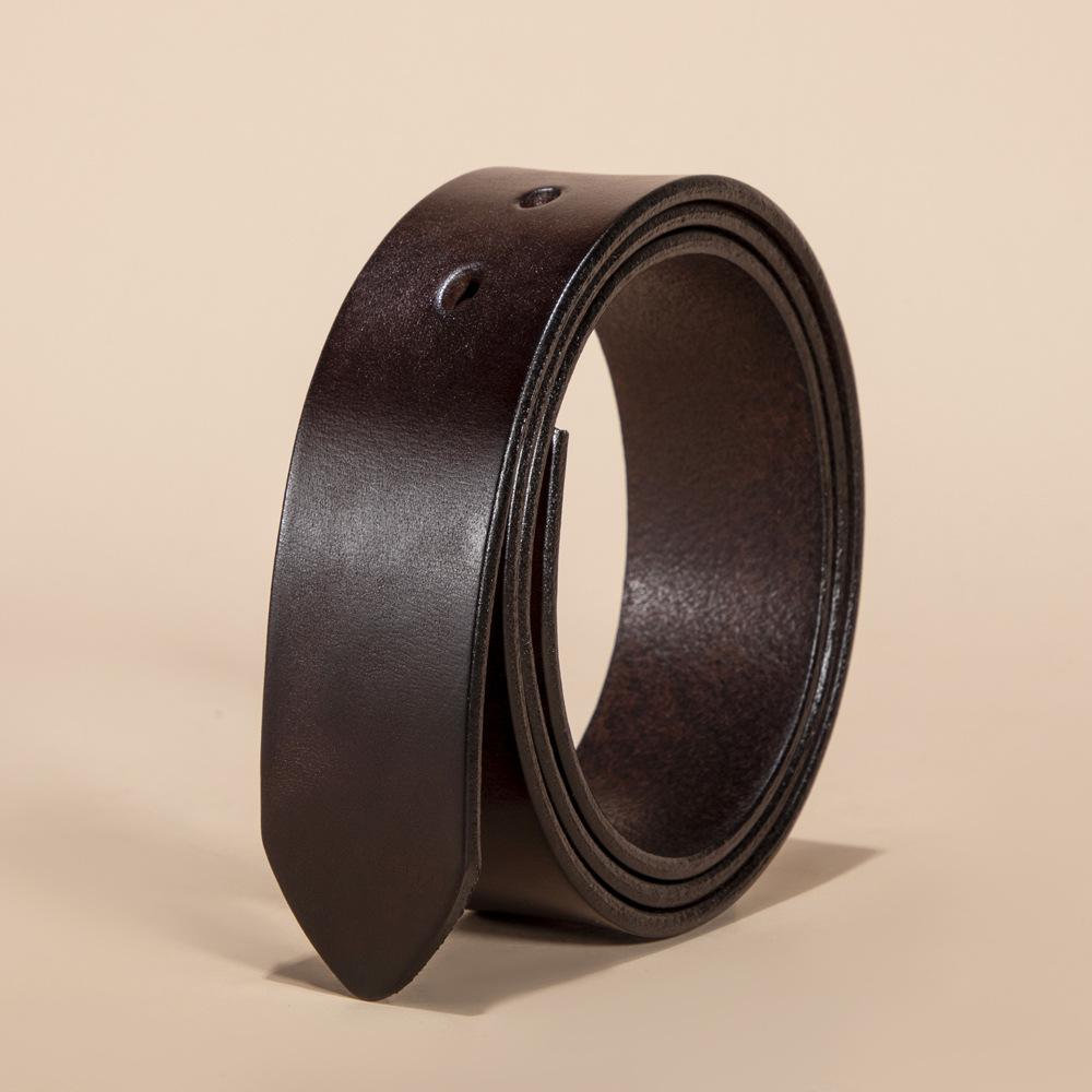 First Layer Tree Paste Leather Cowhide Belt Strip Men'S Genuine Leather Without Button Head Lead Ring Belt