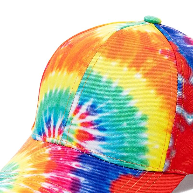 New Outdoor Casual Tie Dye Cap For Women Rainbow Colorful Baseball Cap Female Casual Streetwear Summer Hat