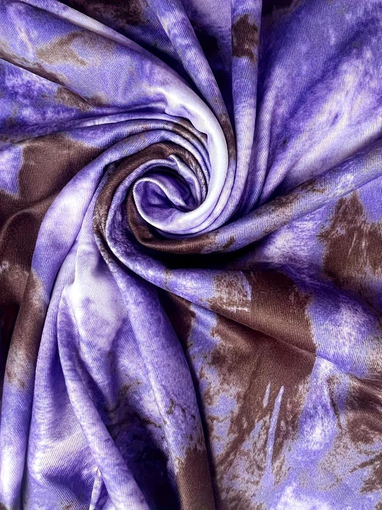 Plus Size Tie-Dye V-Neck Top for Women - Purple, Red, Gray