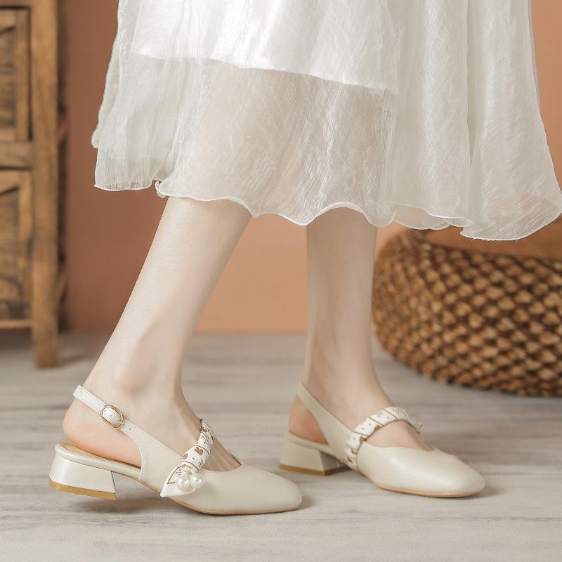 Fashion Sandals for summer 2025 new gentle and high-end dress with square toe and thick heel women's sandals