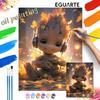 Oil Painting Painting Art Groot Listening To Music Autumn Leaves Handmade Diy Painting Home Decoration Gift