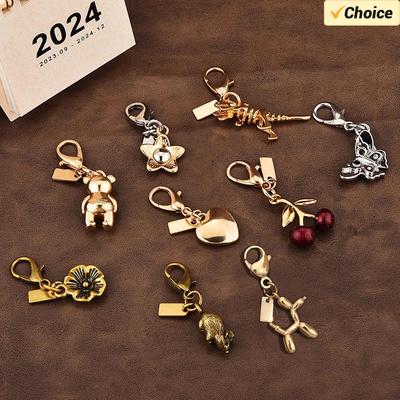 Nouveaux Porte-clés Exquis Haut de Gamme Ours Cerise Chien Pour Femmes Sac Y2k Pendentif Porte-clés de Voiture Bijoux Cadeau Accessoires de Décoration