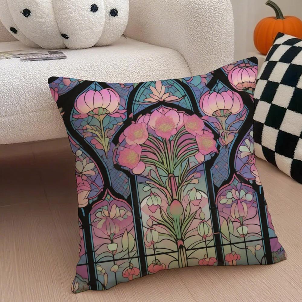 Romantic French Style Cushion Cover Throw Pillow Cover Hidden Button Durable Polyester Chair Cushion
