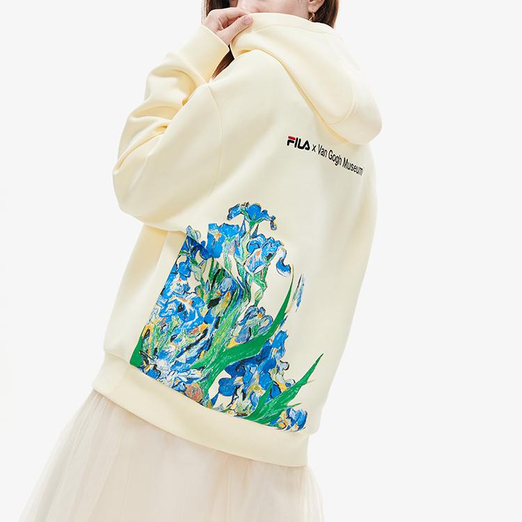 Fila X Van Gogh Museum Collaboration Fanfan Series Sports Casual Knitted Hoodie Women hoodies Radiant-Yellow F11W218201F-YE
