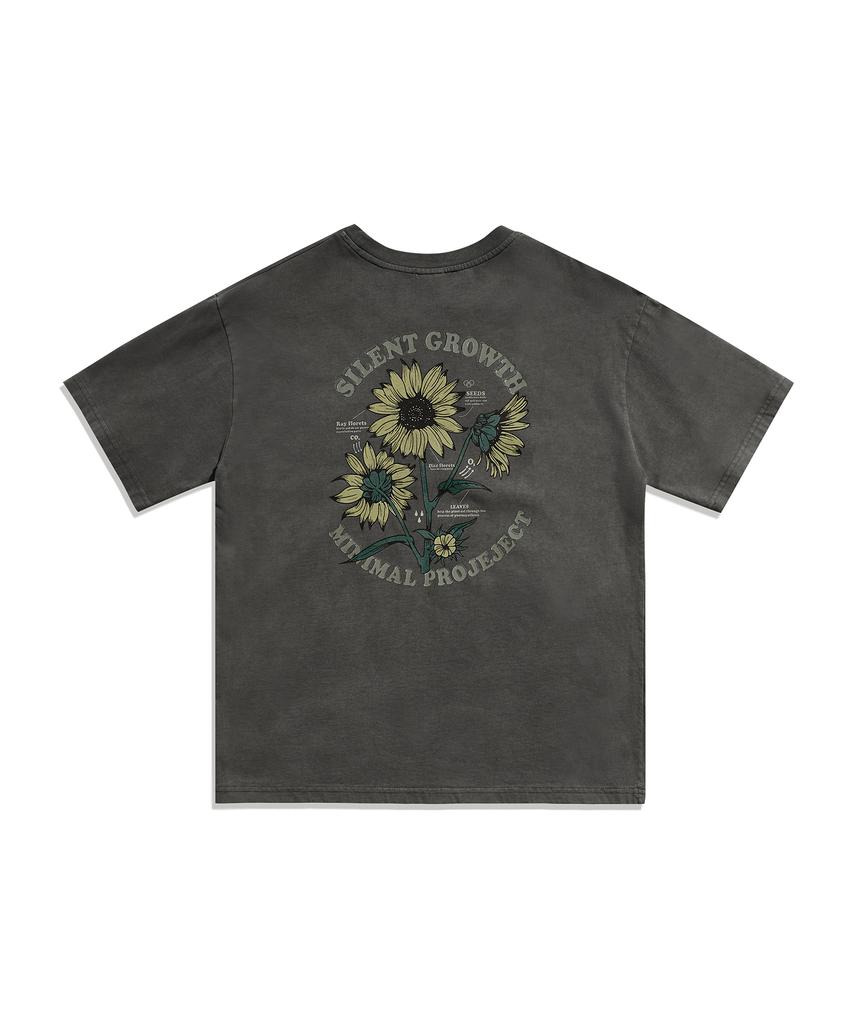 MINIMALPROJECT Sunflower Blooming Pigment Short Sleeve T-Shirt Mst184 [Darkgray]