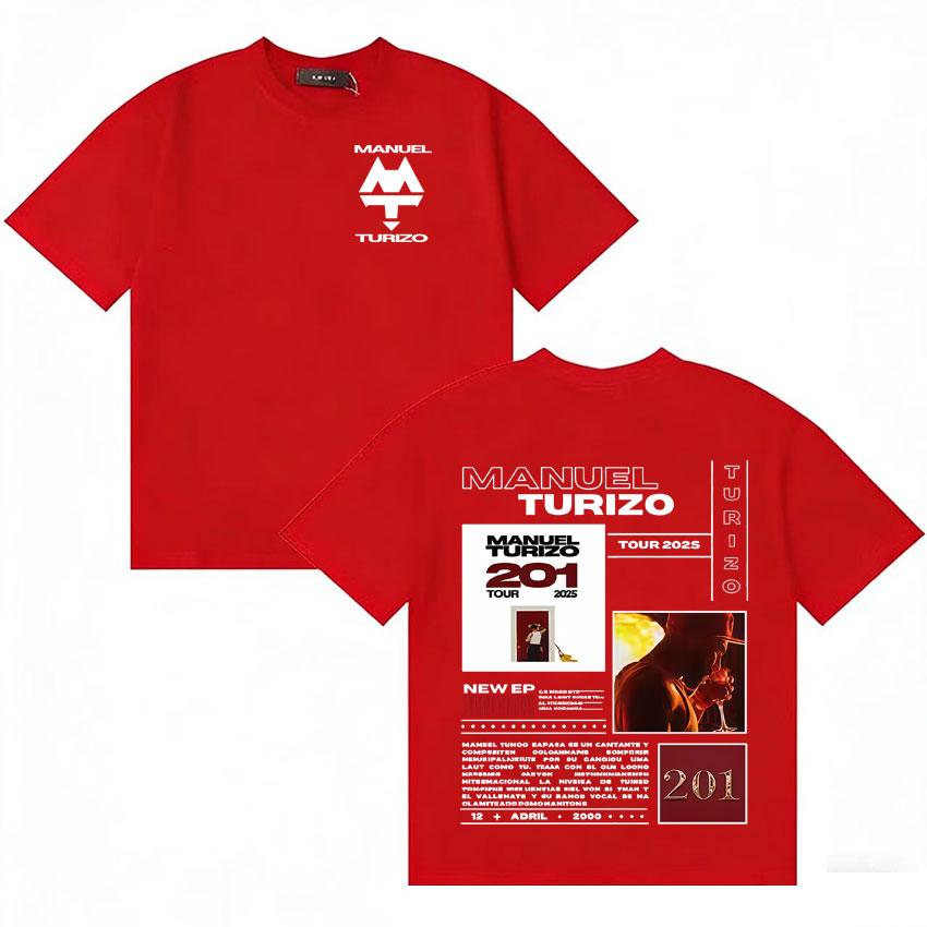 

Unisexuel Turizo 201 Album Fan T Shirts Unisex Women Fashion Crewneck Short Sleeve Tshirts Cotton High Quality Cozy Tshrits Teenagers S