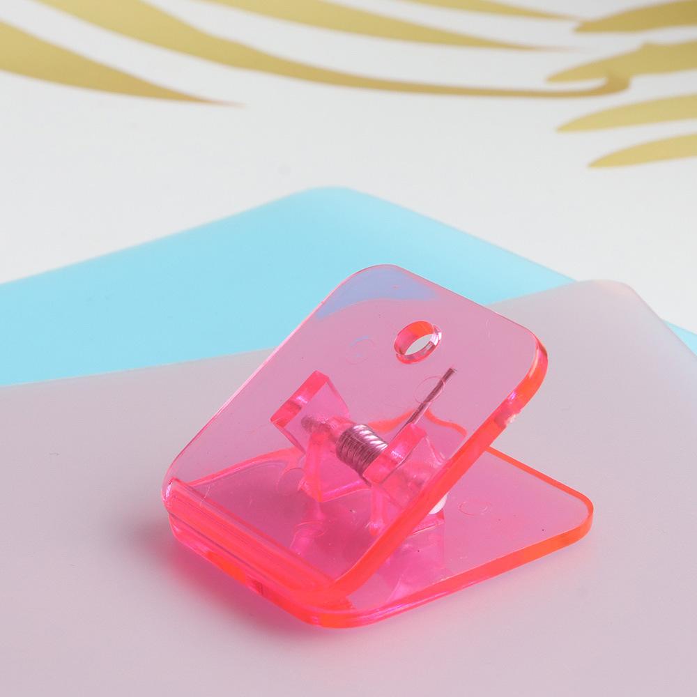 10pcs/package Transparent File Clip, Simple Fixed Long Tail Clip, Color Sealed Bill Clip