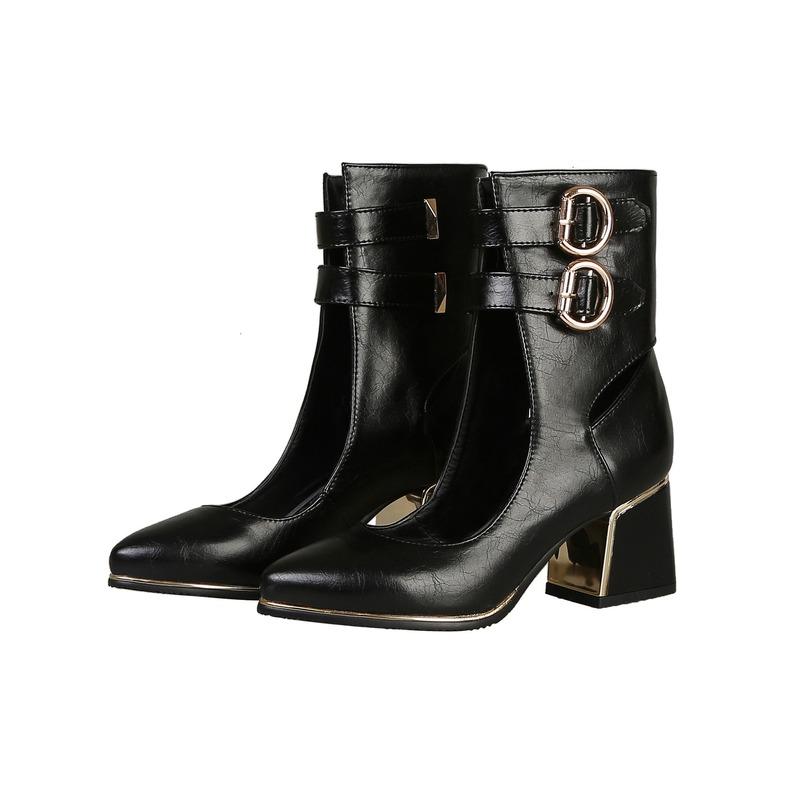 Fashion Women's Spring and Autumn Cool Boots Large 48 Small 32 Patent Leather Versatile New Single Shoes High Heels Women's Shoes