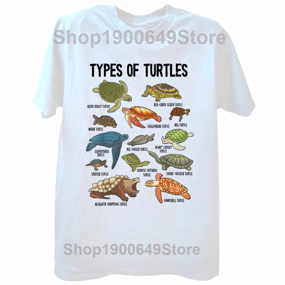 

Funny Types of Turtles Pet T Shirts Summer Graphic Cotton Streetwear Short Sleeve Turtles of The World Gifts Tshirt Men S