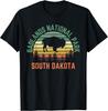 Badlands National Park South Dakota Buffalo Retro Sunset Men T Shirt