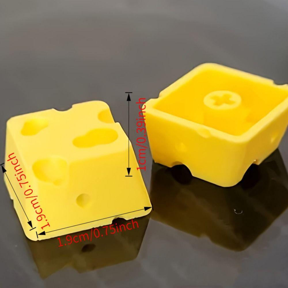 4pcs 3D Printing Chesse Cake Keycap Universal Food Shaped Cheese Artisan Keycap Creative Design Funny