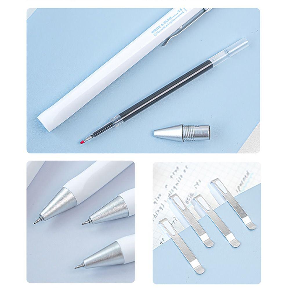 2Pcs/Box Creative ST Tip Gel Pen Press Type 0.5mm Black Ink Ballpoint Pen School Office Supplies Neutral Pen