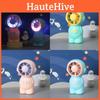 Turbine Space Astronaut Mini Fan With Light Usb Charging Star Kids Portable Mini Desktop Electric Fan Fy2301 Astronaut Fan Emerald Green