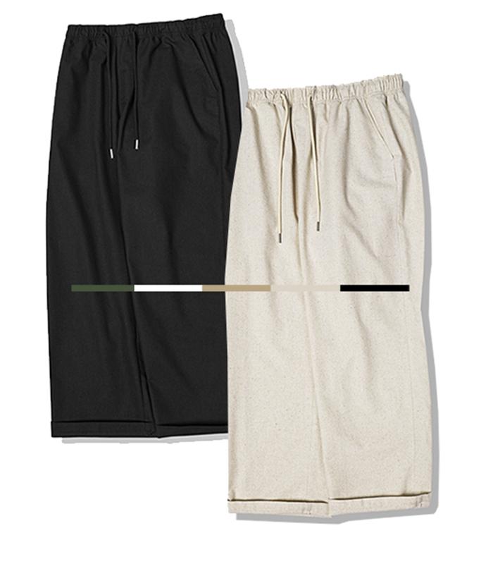 AVANDRESS French Linen-Like Semi-Wide Elastic Pants - 6 Colors