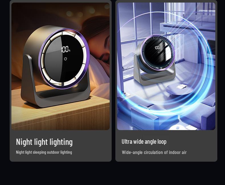 Eslite USB Desk Lamp & Fan: Portable, Wall-Mountable Small Fan for Office, Dorm, or Home.