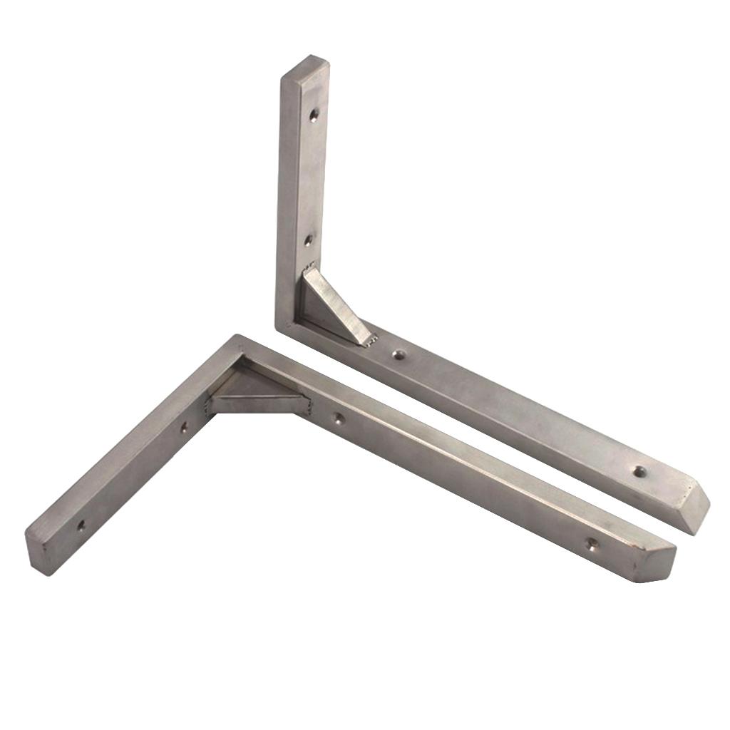 Hochleistungs-Edelstahl-Regalwinkel, Dreieckiger Metall-Wandwinkel 6/8/10/12/14/16 (Zoll), 2er-Pack