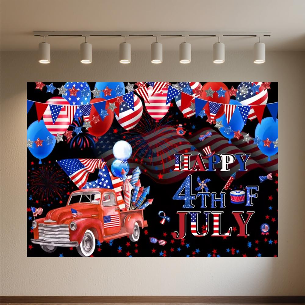 US July 4 Independence Day Background Celebration USA Flag 4th of July Independence Day Portrait Banner Decor Background Photo