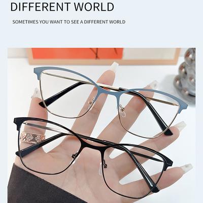 Lunettes Anti-lumière Bleue Lunettes Métal Œil de Chat Femmes Hommes Lunettes de Haute Qualité Bloquant la Lumière Bleue Homme Dame Lunettes d'Ordinateur