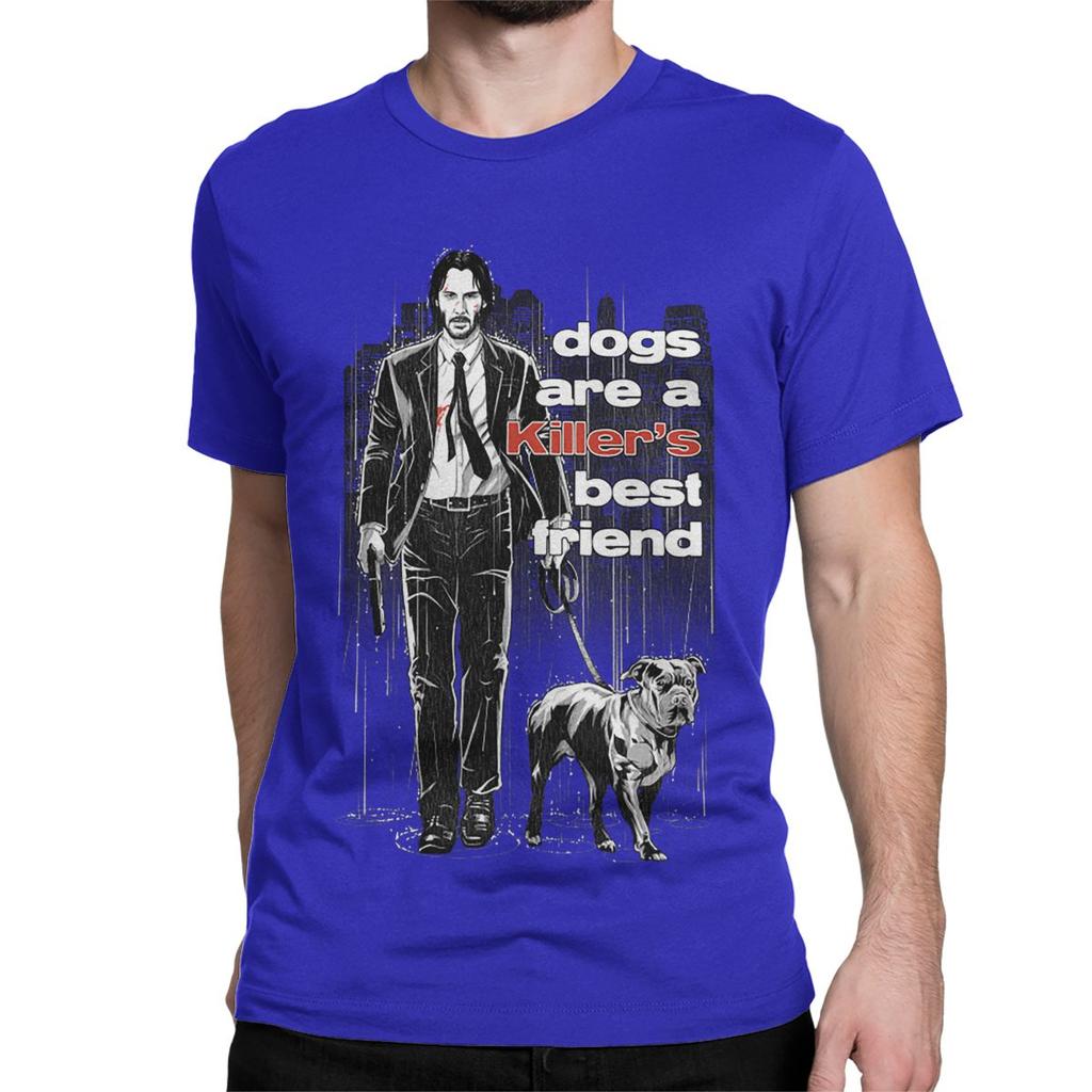 T-Shirt Crazy John Wick Dogs Are A Killer's Best Friend Uomo Donna 100% Cotone Magliette a Manica Corta Idea Regalo Abbigliamento