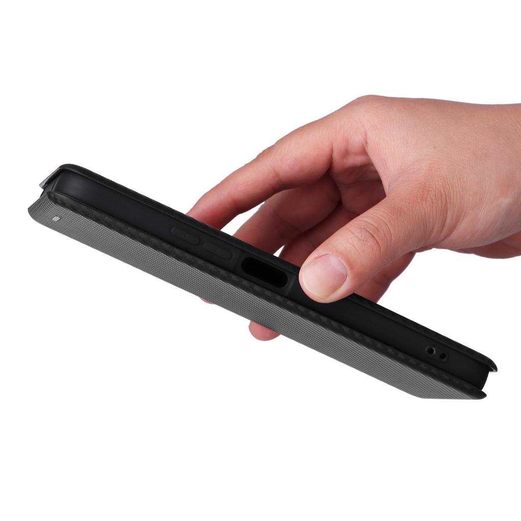 Dla Xiaomi Redmi 13 5G/13 4G/Note 13R 5G Etui na telefon Skóra o teksturze włókna węglowego Pokrowiec ze stojakiem