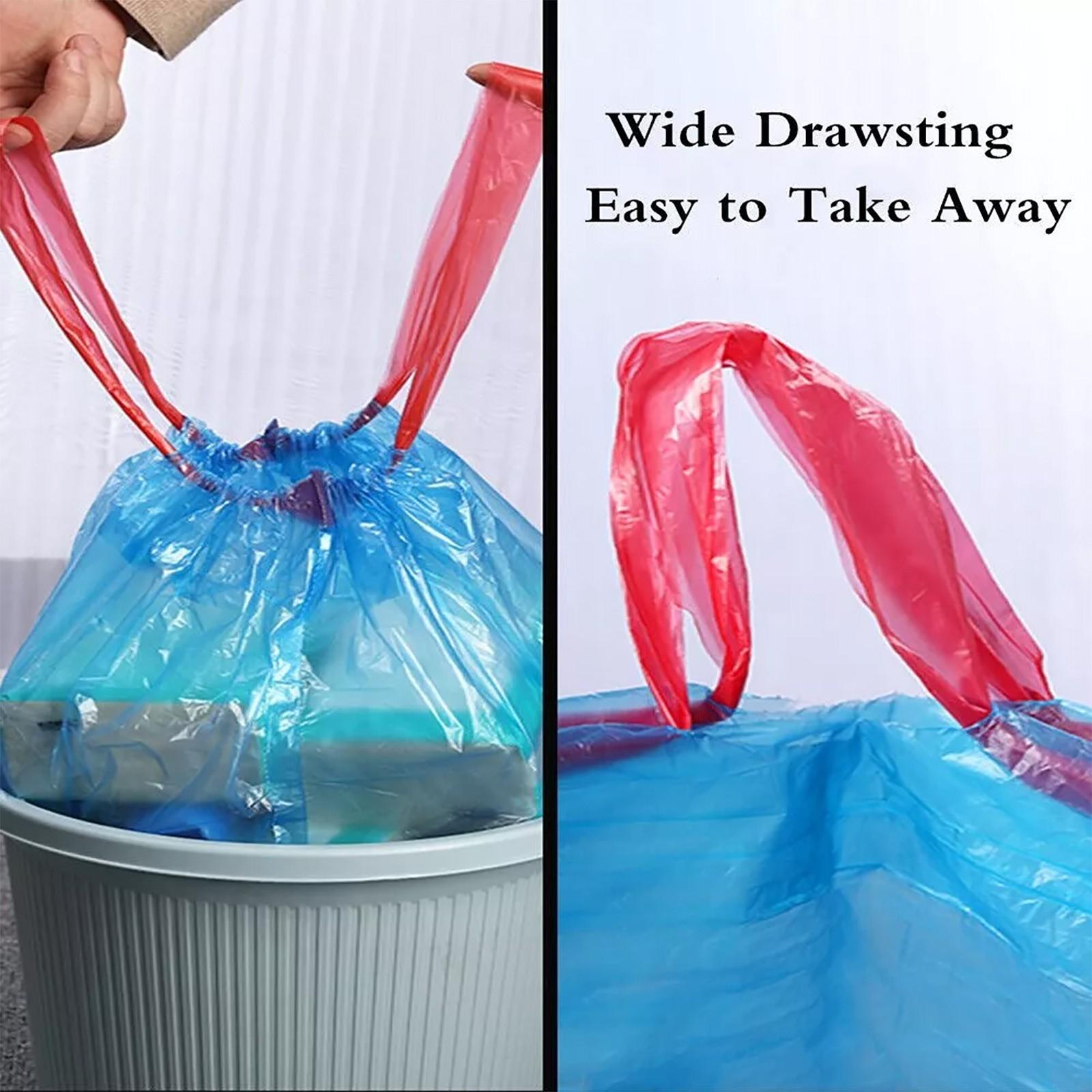 Drawstring Portable Garbage Plastic Bag Automatic Closing Thickening Kitchen