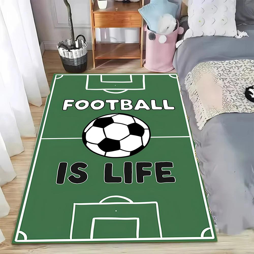 3D Ball Soccer Theme Carpet Living Room Floor Mat Kids Play Area Rug Teen Room Decor Rug  Indoor Entrance Door Mat