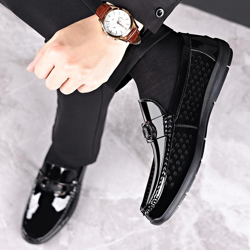 Fashion New Men Casual Shoes Luxury Wedding Hollow Out Formal Dress Boat Shoes for Man Slip-on Walking Flats Male Breathable Loafers