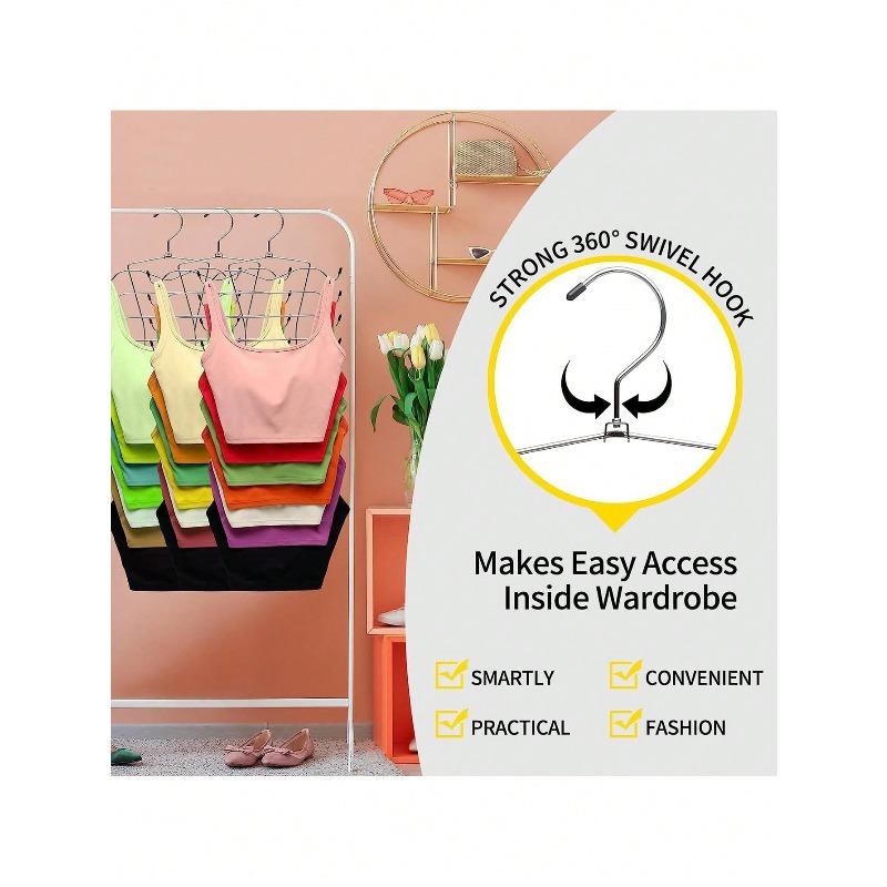 Folding Hanger, Underwear Underwear Drying Storage Rack Layer Underwear Bra Hook, Multi-Layer Thick Seamless Halter Vest Storage Rack