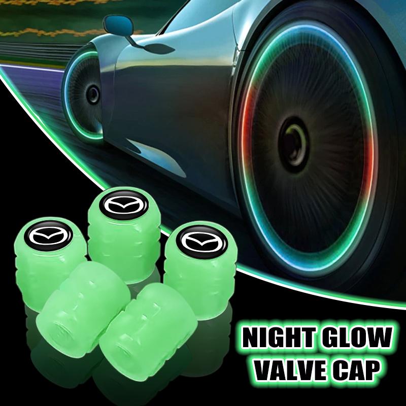 Car Wheel Luminous Valve Caps Night Glowing Tire Decoration Stem Cove Accessories For Mazda CX-3 CX-4 CX-5 CX-7 CX-9 Axela Demio