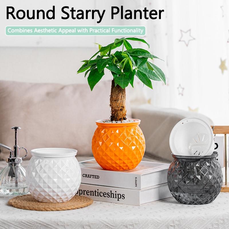 Hydroponic Flower Pot Transparent Automatic Water Absorbing Flowerpot Household Plants Self Watering Planter Home Office Decor