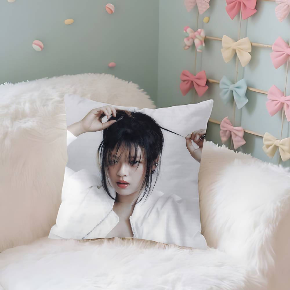Singer JJeongyeons Case Plush Fabric Soft Pillowcase Double Sided Print Cushion Cover Household Gifts