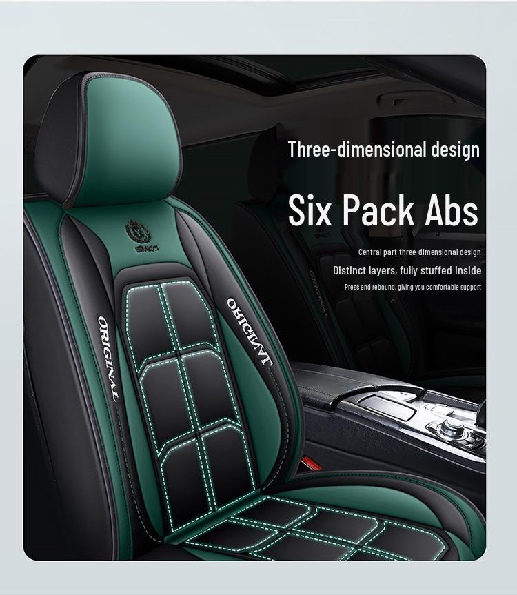 Universelles Vollleder Auto Sitzkissen Set - Ganzjahres Haupt- & Beifahrersitzbezüge