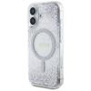 Guess Hc Resin Bottom Glitter Case For iPhone 16 Magsafe Silver