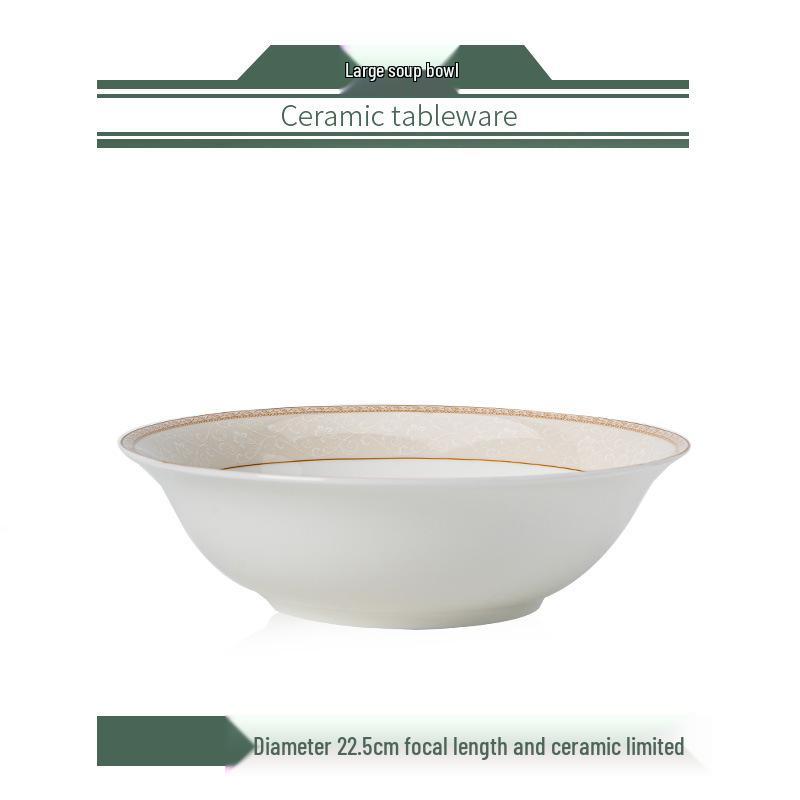 Yun Zhi He Jingdezhen High-Temperature Glazed Chinese Ceramic Tableware Set: Bowls, Plates, Chopsticks, and Dishes