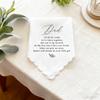 2Pcs Handkerchief Wedding Father of Bride Groom Mother of Bride Groom Gift Wedding Accessories Bachelorette Party Keepsake Gift