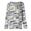 Women's Fashion Casual T-Shirt V-Neck Long Sleeve Geometric Patchwork Printed Top