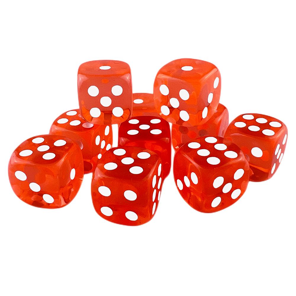 Candy Color Dice 10pcs 6 Sided Translucent Dice Acrylic Game Dice Set