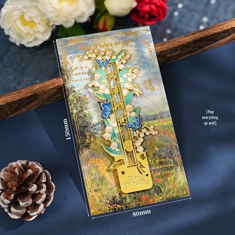 Klassisches chinesisches Metall-Lesezeichen - Belohnung für Grundschüler & Geschenk für Lehrer, Inspiriert von nationalem Stil und Design des Palastmuseums